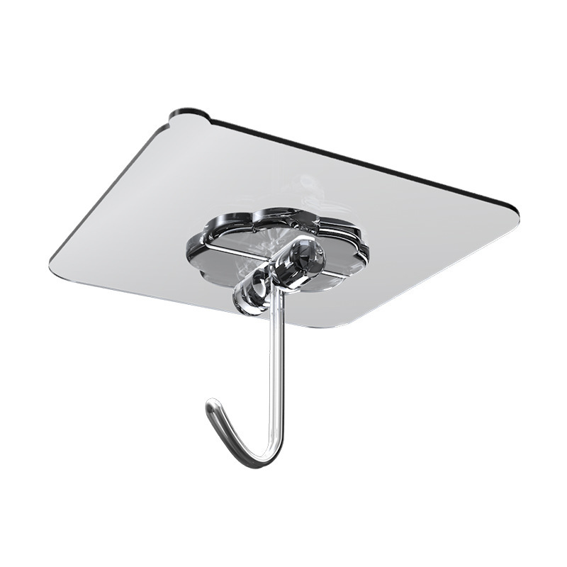 Strong non - trace hooks bathroom transparent wall glue small stick hook magic feel stainless steel hooks free wholesale