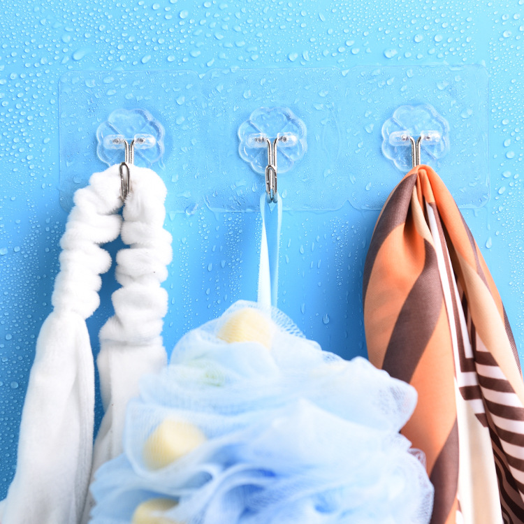 Sole non-trace hook bathroom Transparent wall hanging sticky hook wall door after the strong non-nail small hooks