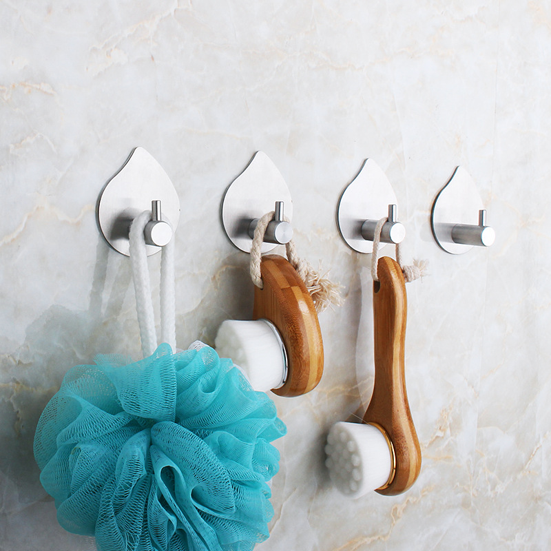 of hot style cross border special adhesive hook 304 stainless steel metal feel kitchen without trace hanging