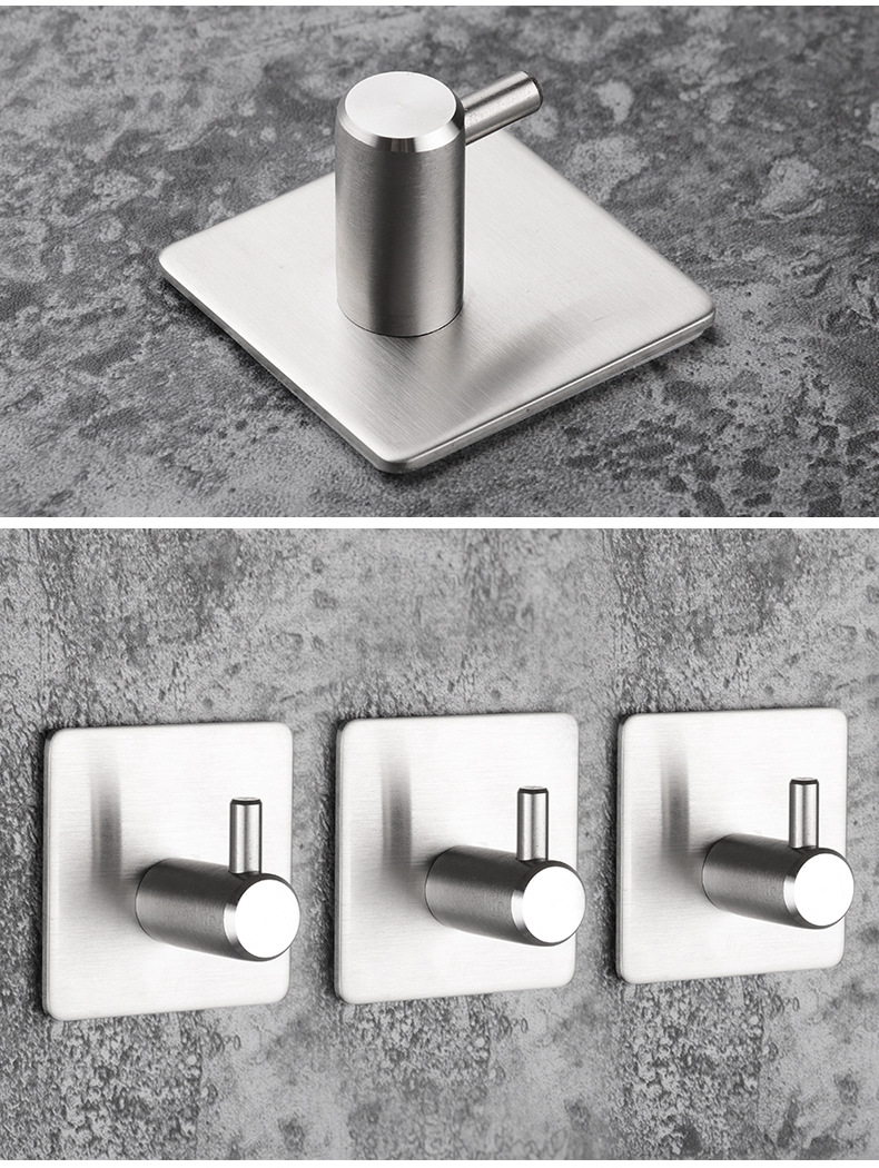 of hot style cross border special adhesive hook 304 stainless steel metal feel kitchen without trace hanging of hot style cross border special adhesive hook 304 stainless steel metal feel kitchen without trace hanging