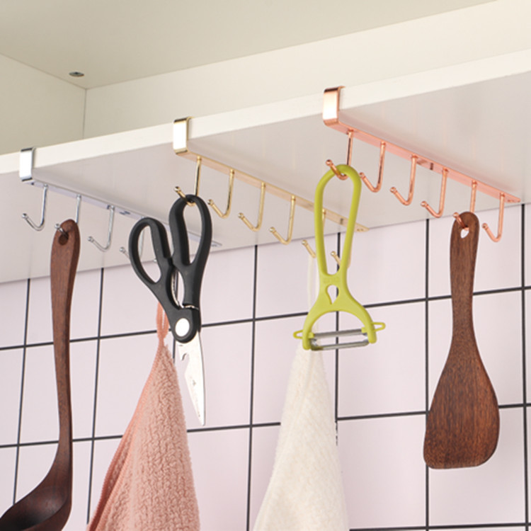Tieyi Seamless nail hook Cabinets to receive racks of multifunctional wardrobe row hook after the door finishing rack