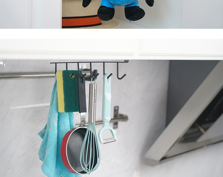 Tieyi Seamless nail hook Cabinets to receive racks of multifunctional wardrobe row hook after the door finishing rack