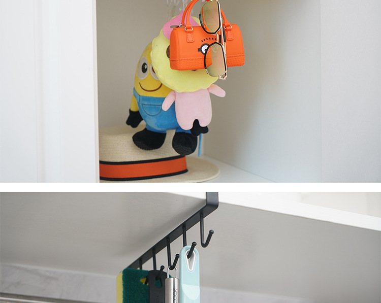 Tieyi Seamless nail hook Cabinets to receive racks of multifunctional wardrobe row hook after the door finishing rack