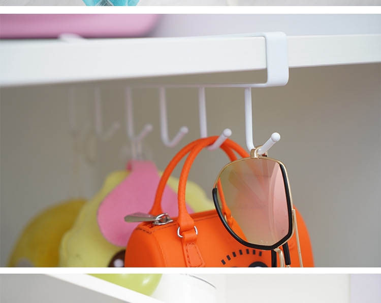 Tieyi Seamless nail hook Cabinets to receive racks of multifunctional wardrobe row hook after the door finishing rack