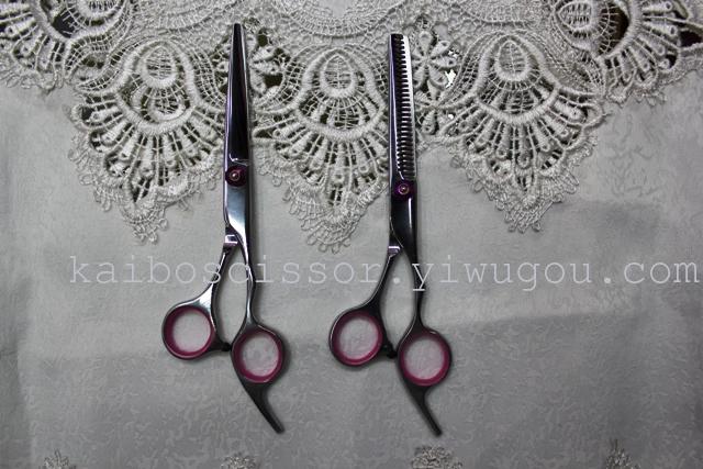 Kaibo factory all steel hair scissors, stainless steel scissors cutting scissors KB766 plastic suction gift box