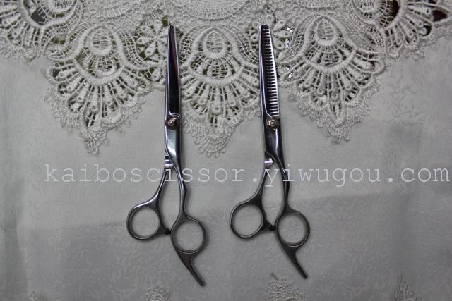 Kaibo factory all steel hair scissors, stainless steel scissors cutting scissors KB766 plastic suction gift box