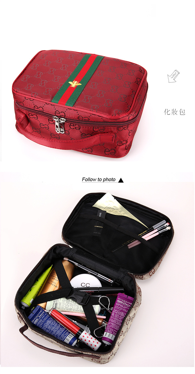 of the new embroidery multifunctional cosmetics jewelry storage bag largecapacity travel bag waterproof wash gargle bag