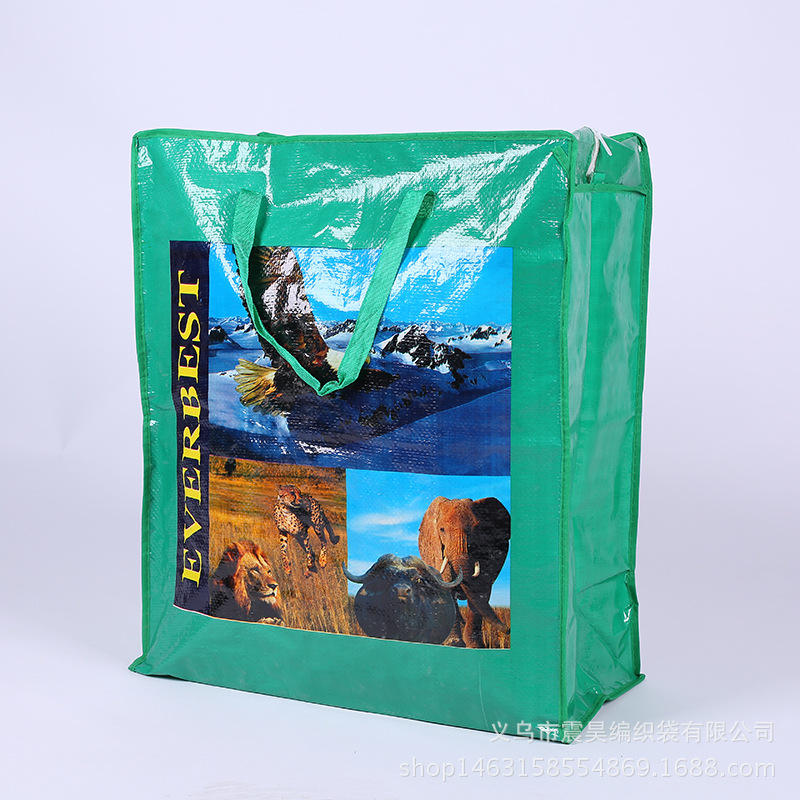 London Paris landscape woven bag animal pattern PP woven bag storage bag PP shopping bag duffel bag