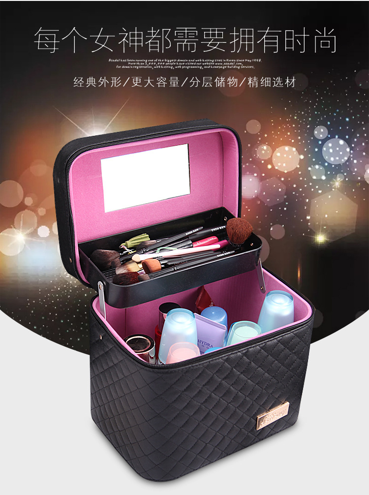 Wholesale Custom Cosmetic Bag New Large Capacity Travel Portable Cosmetic Case Portable Pu Cosmetics Storage Bag