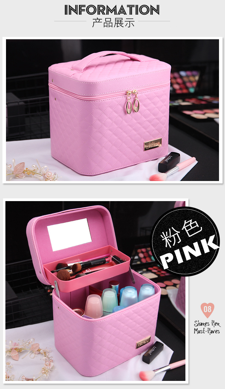 Wholesale Custom Cosmetic Bag New Large Capacity Travel Portable Cosmetic Case Portable Pu Cosmetics Storage Bag