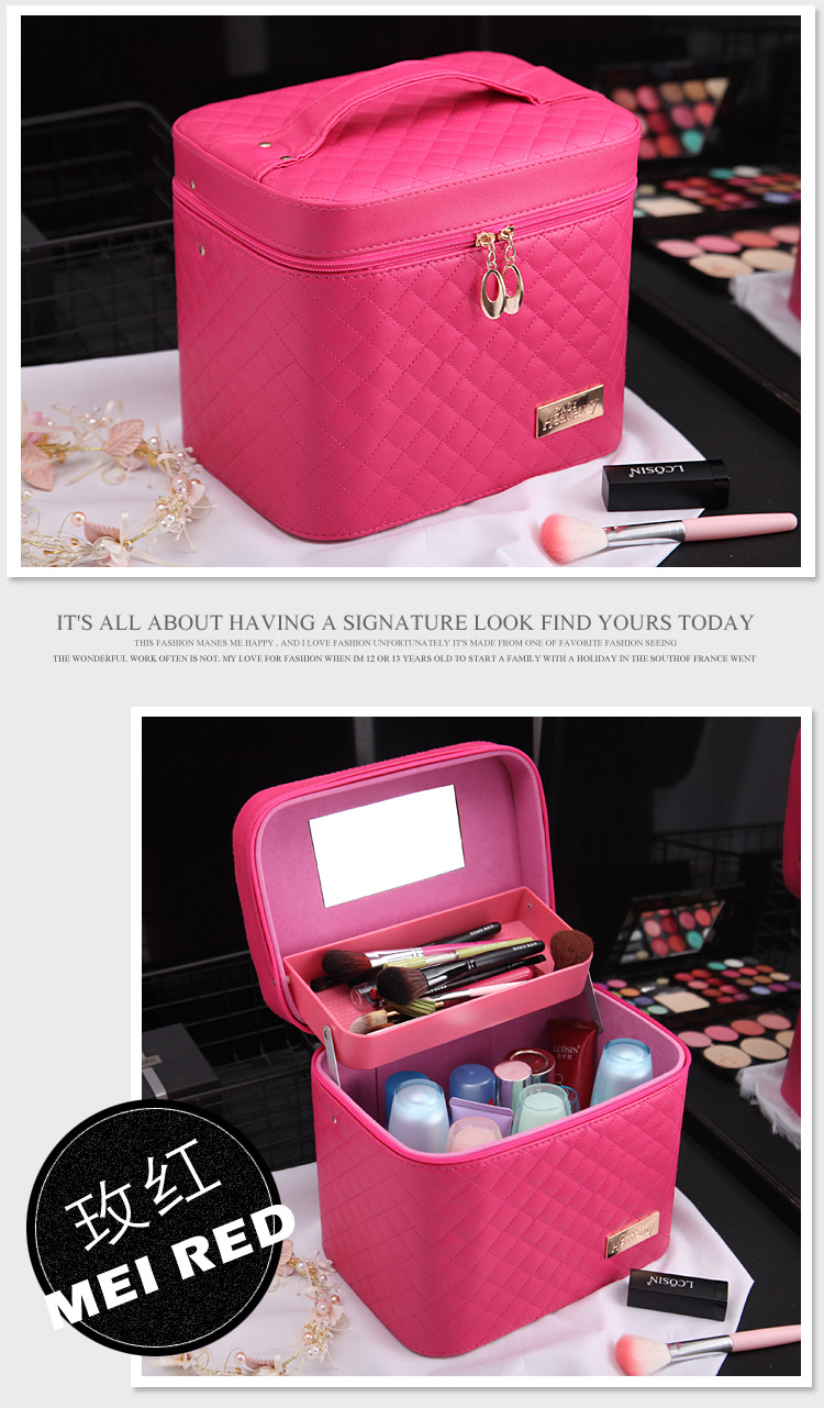 Wholesale Custom Cosmetic Bag New Large Capacity Travel Portable Cosmetic Case Portable Pu Cosmetics Storage Bag