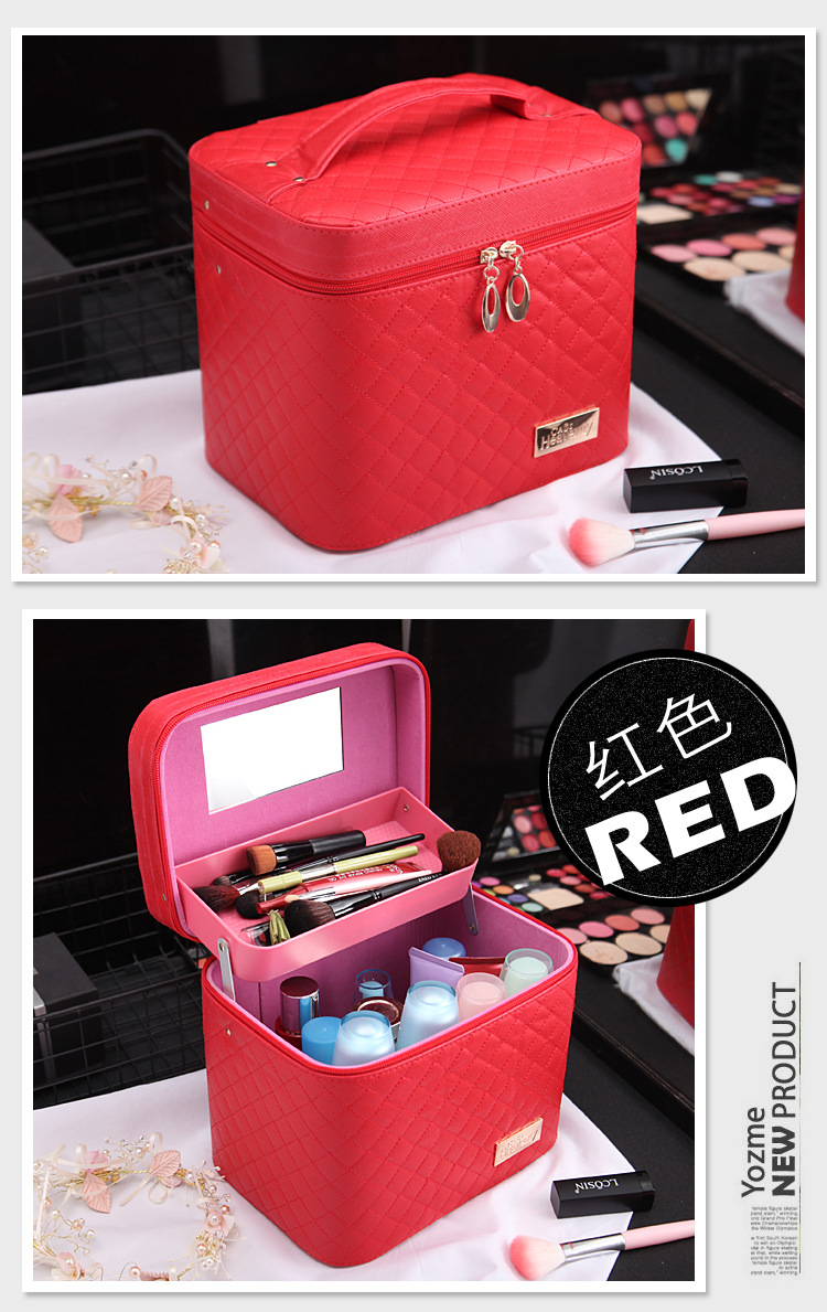 Wholesale Custom Cosmetic Bag New Large Capacity Travel Portable Cosmetic Case Portable Pu Cosmetics Storage Bag