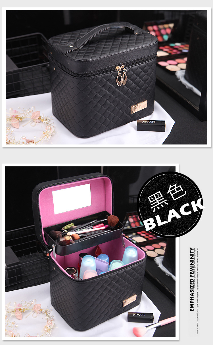 Wholesale Custom Cosmetic Bag New Large Capacity Travel Portable Cosmetic Case Portable Pu Cosmetics Storage Bag