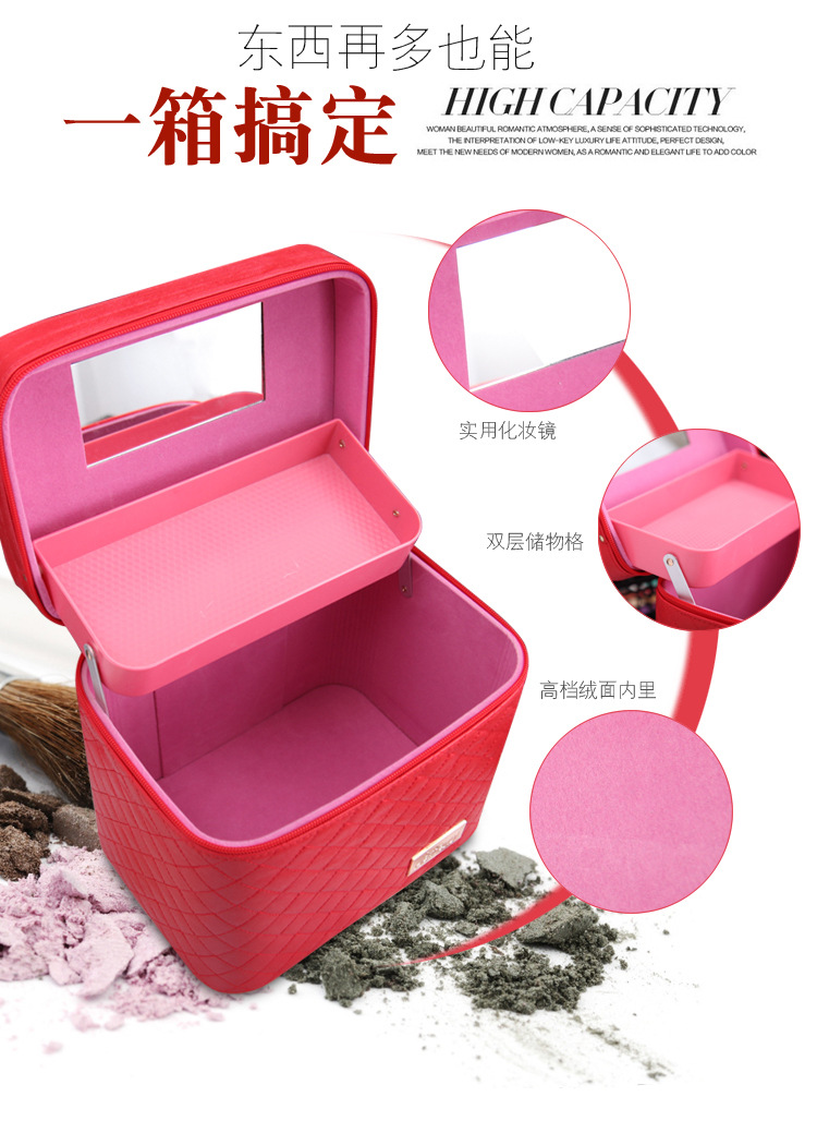 Wholesale Custom Cosmetic Bag New Large Capacity Travel Portable Cosmetic Case Portable Pu Cosmetics Storage Bag