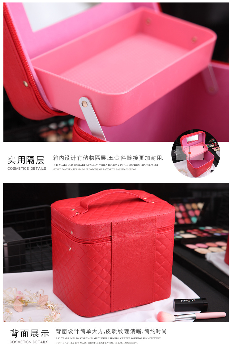 Wholesale Custom Cosmetic Bag New Large Capacity Travel Portable Cosmetic Case Portable Pu Cosmetics Storage Bag
