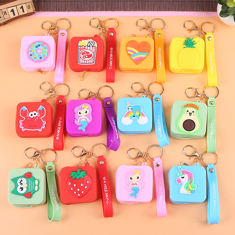Korean Earphone Bag Coin Purse Silicone PVC Cartoon Storage Bag Lady Cute Cartoon Change Purse in Stock Wholesale
