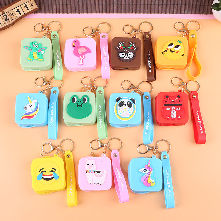 Korean Earphone Bag Coin Purse Silicone PVC Cartoon Storage Bag Lady Cute Cartoon Change Purse in Stock Wholesale