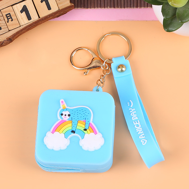 Korean Earphone Bag Coin Purse Silicone PVC Cartoon Storage Bag Lady Cute Cartoon Change Purse in Stock Wholesale