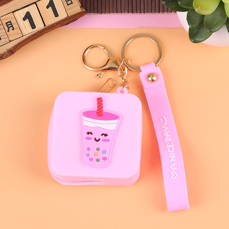 Korean Earphone Bag Coin Purse Silicone PVC Cartoon Storage Bag Lady Cute Cartoon Change Purse in Stock Wholesale