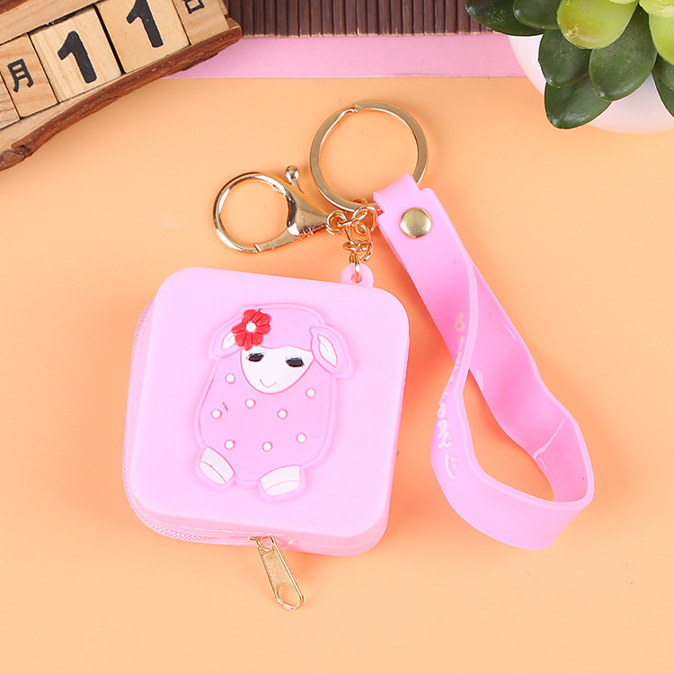 Korean Earphone Bag Coin Purse Silicone PVC Cartoon Storage Bag Lady Cute Cartoon Change Purse in Stock Wholesale