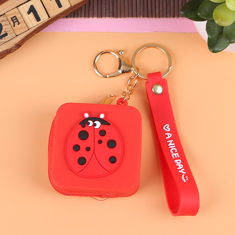 Korean Earphone Bag Coin Purse Silicone PVC Cartoon Storage Bag Lady Cute Cartoon Change Purse in Stock Wholesale