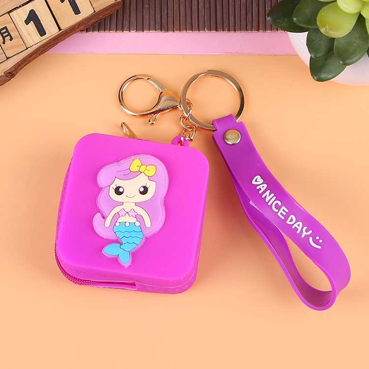 Korean Earphone Bag Coin Purse Silicone PVC Cartoon Storage Bag Lady Cute Cartoon Change Purse in Stock Wholesale
