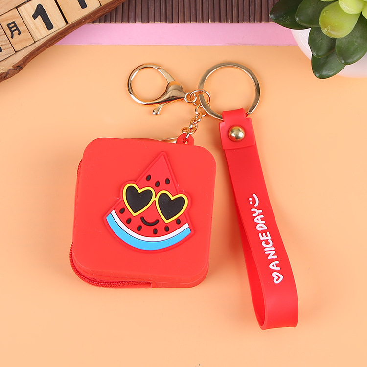Korean Earphone Bag Coin Purse Silicone PVC Cartoon Storage Bag Lady Cute Cartoon Change Purse in Stock Wholesale