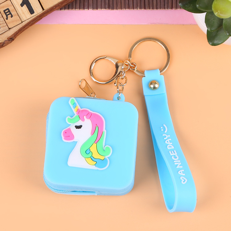 Korean Earphone Bag Coin Purse Silicone PVC Cartoon Storage Bag Lady Cute Cartoon Change Purse in Stock Wholesale