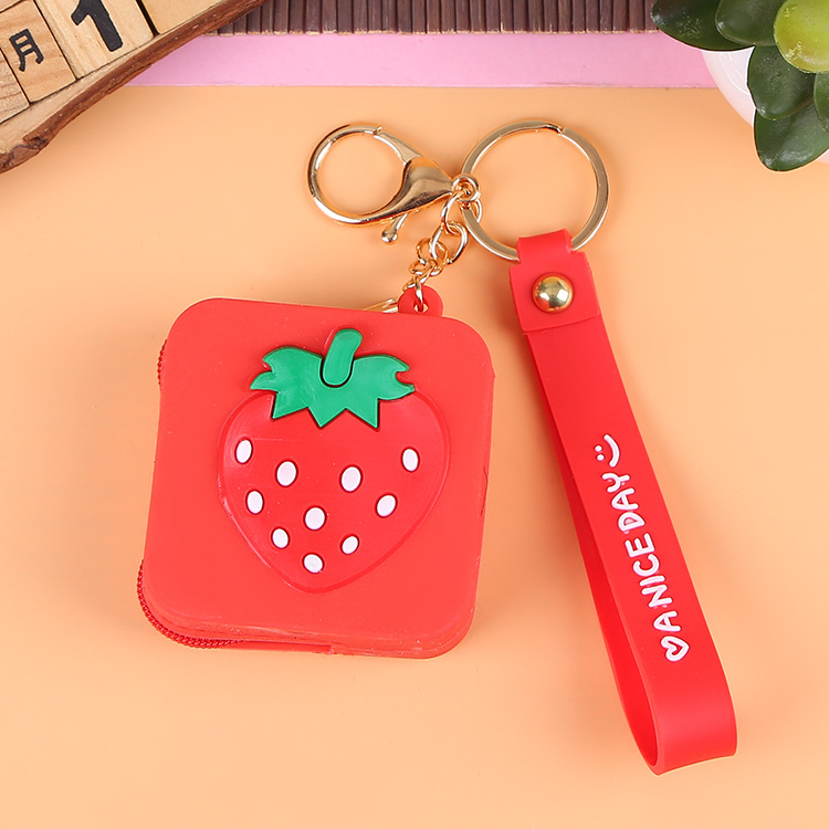 Korean Earphone Bag Coin Purse Silicone PVC Cartoon Storage Bag Lady Cute Cartoon Change Purse in Stock Wholesale