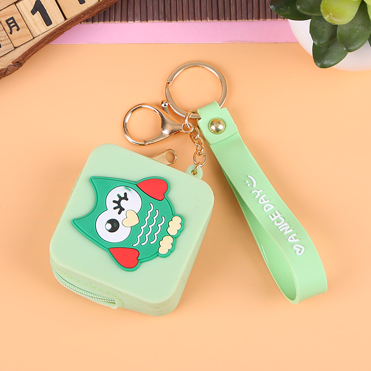 Korean Earphone Bag Coin Purse Silicone PVC Cartoon Storage Bag Lady Cute Cartoon Change Purse in Stock Wholesale