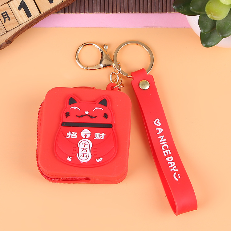 Korean Earphone Bag Coin Purse Silicone PVC Cartoon Storage Bag Lady Cute Cartoon Change Purse in Stock Wholesale