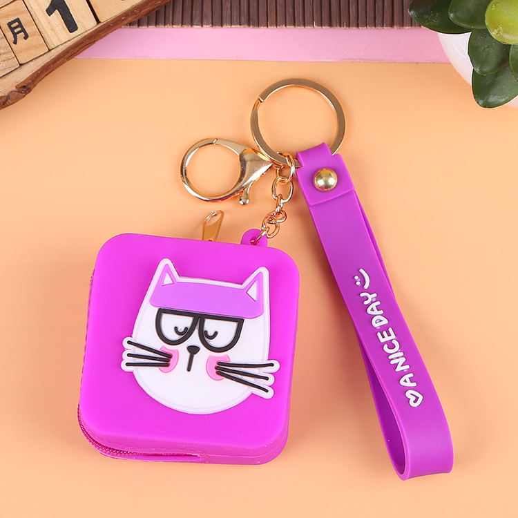 Korean Earphone Bag Coin Purse Silicone PVC Cartoon Storage Bag Lady Cute Cartoon Change Purse in Stock Wholesale