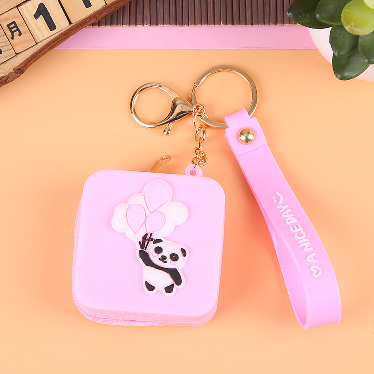 Korean Earphone Bag Coin Purse Silicone PVC Cartoon Storage Bag Lady Cute Cartoon Change Purse in Stock Wholesale
