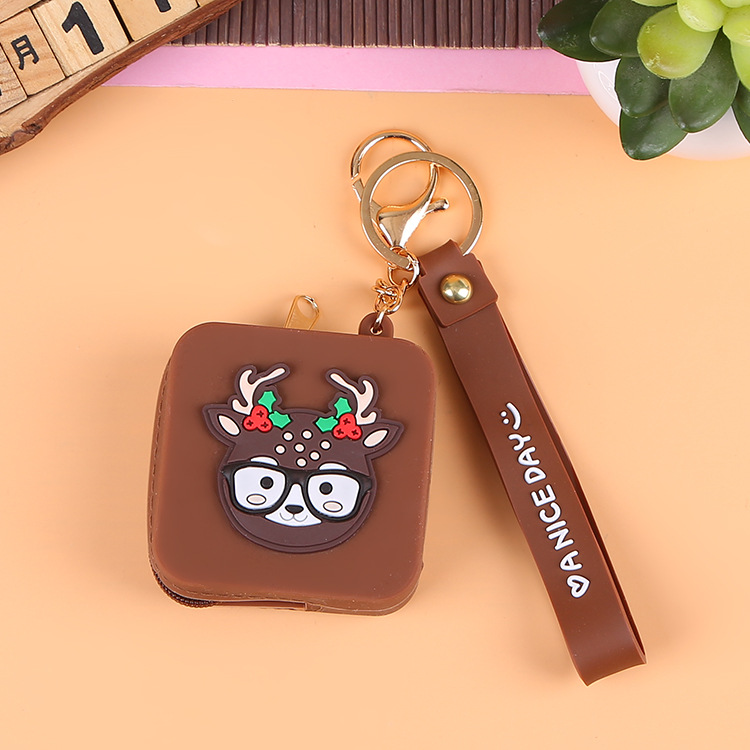 Korean Earphone Bag Coin Purse Silicone PVC Cartoon Storage Bag Lady Cute Cartoon Change Purse in Stock Wholesale