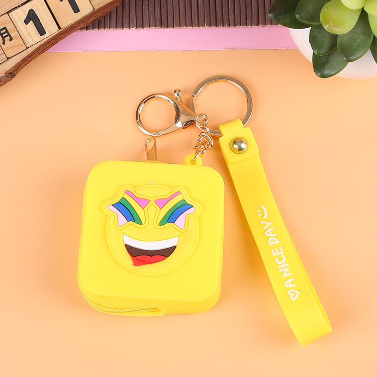 Korean Earphone Bag Coin Purse Silicone PVC Cartoon Storage Bag Lady Cute Cartoon Change Purse in Stock Wholesale