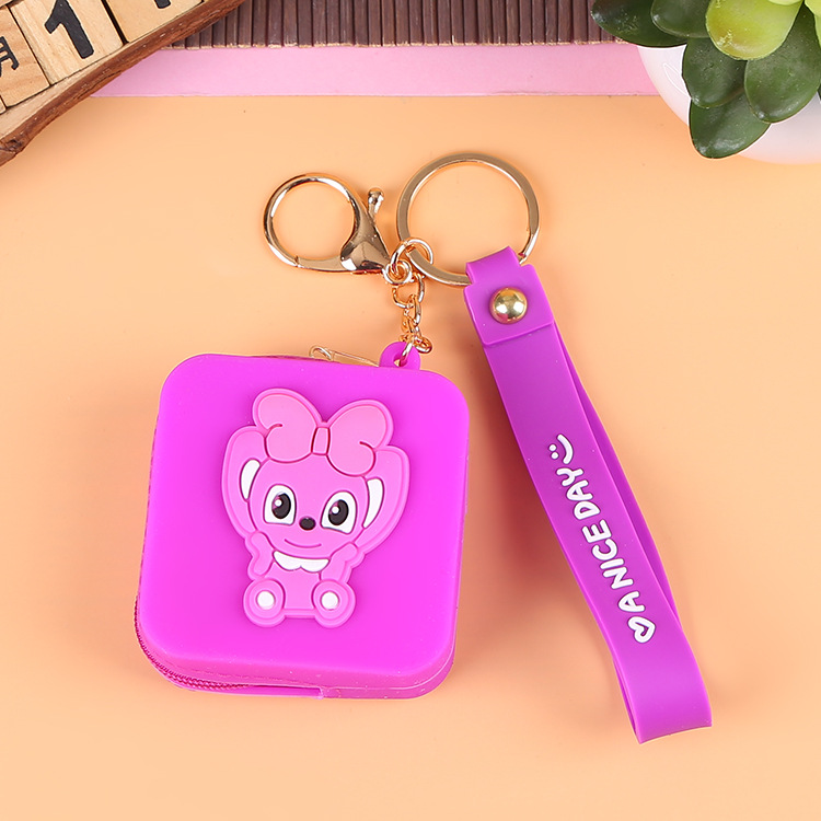 Korean Earphone Bag Coin Purse Silicone PVC Cartoon Storage Bag Lady Cute Cartoon Change Purse in Stock Wholesale