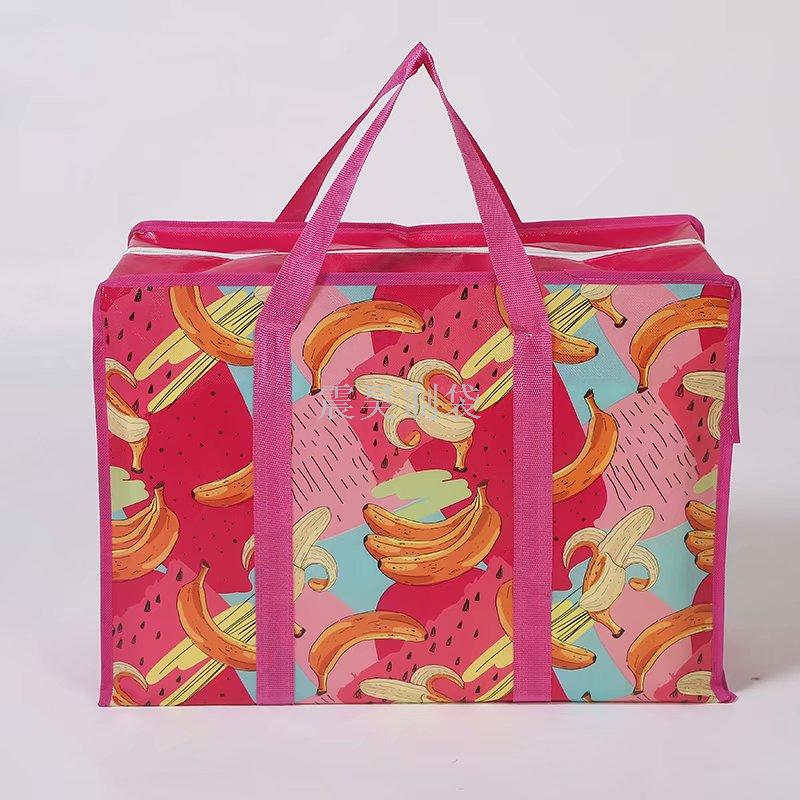 As a moving bag large capacity quilt luggage storage bag non-woven fabric wear-resistant student doggy bag wholesale