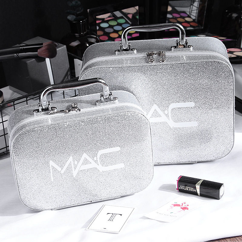 Cross-Border Korean Style Large Capacity Mac Cosmetic Bag PU Leather Portable New Portable Cosmetic Case Travel Storage Bag Customization