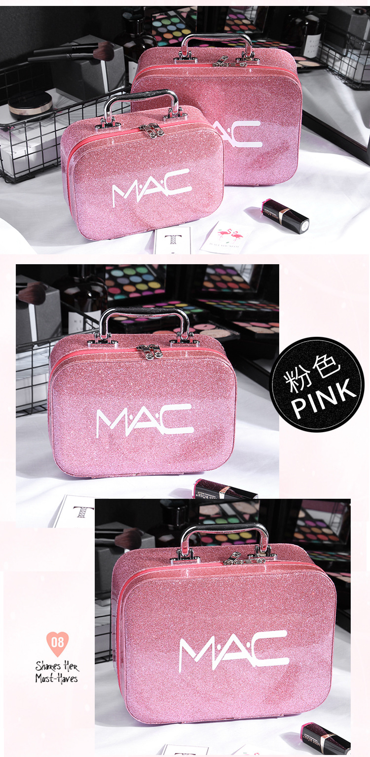 Cross-Border Korean Style Large Capacity Mac Cosmetic Bag PU Leather Portable New Portable Cosmetic Case Travel Storage Bag Customization