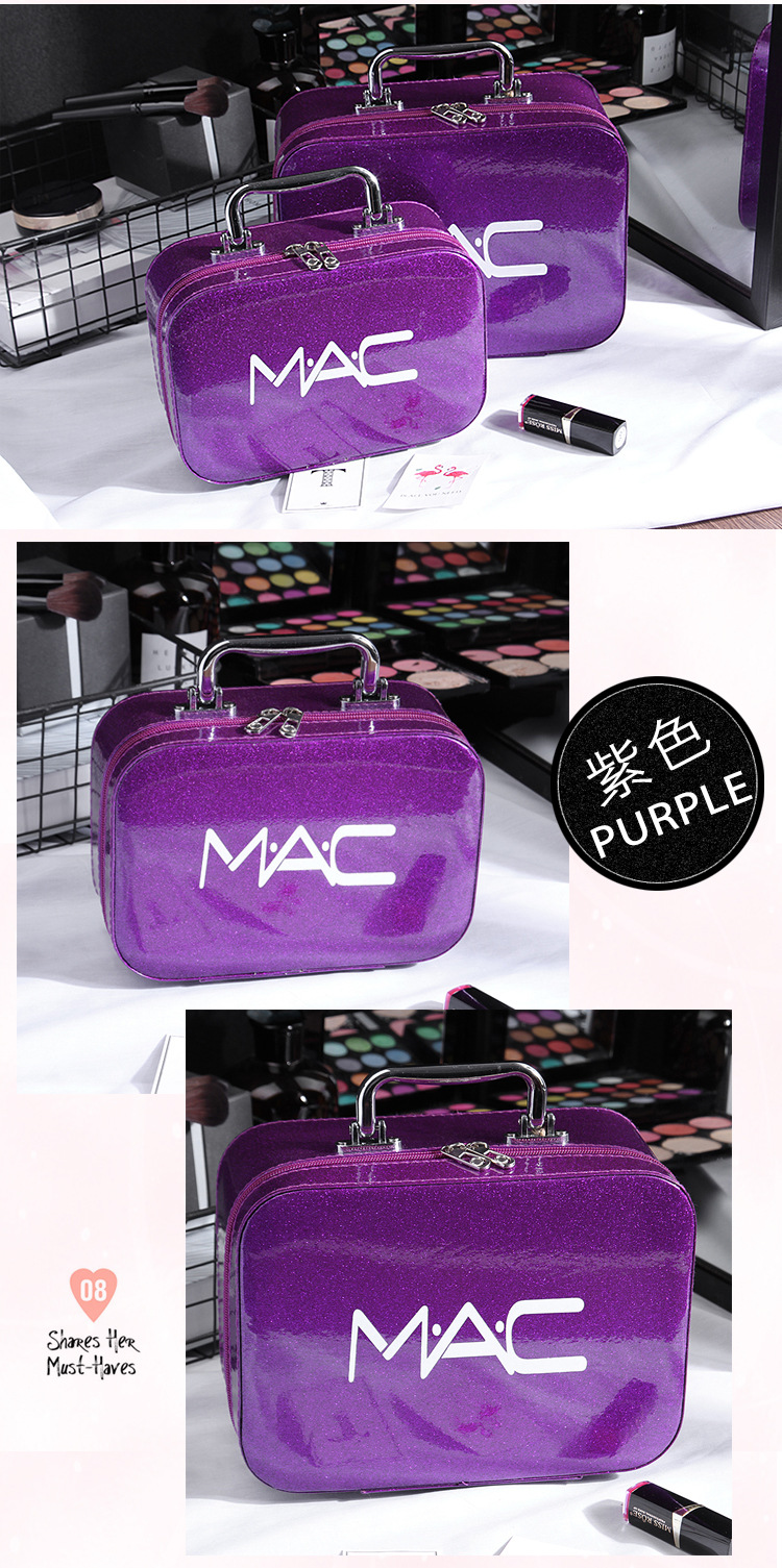 Cross-Border Korean Style Large Capacity Mac Cosmetic Bag PU Leather Portable New Portable Cosmetic Case Travel Storage Bag Customization