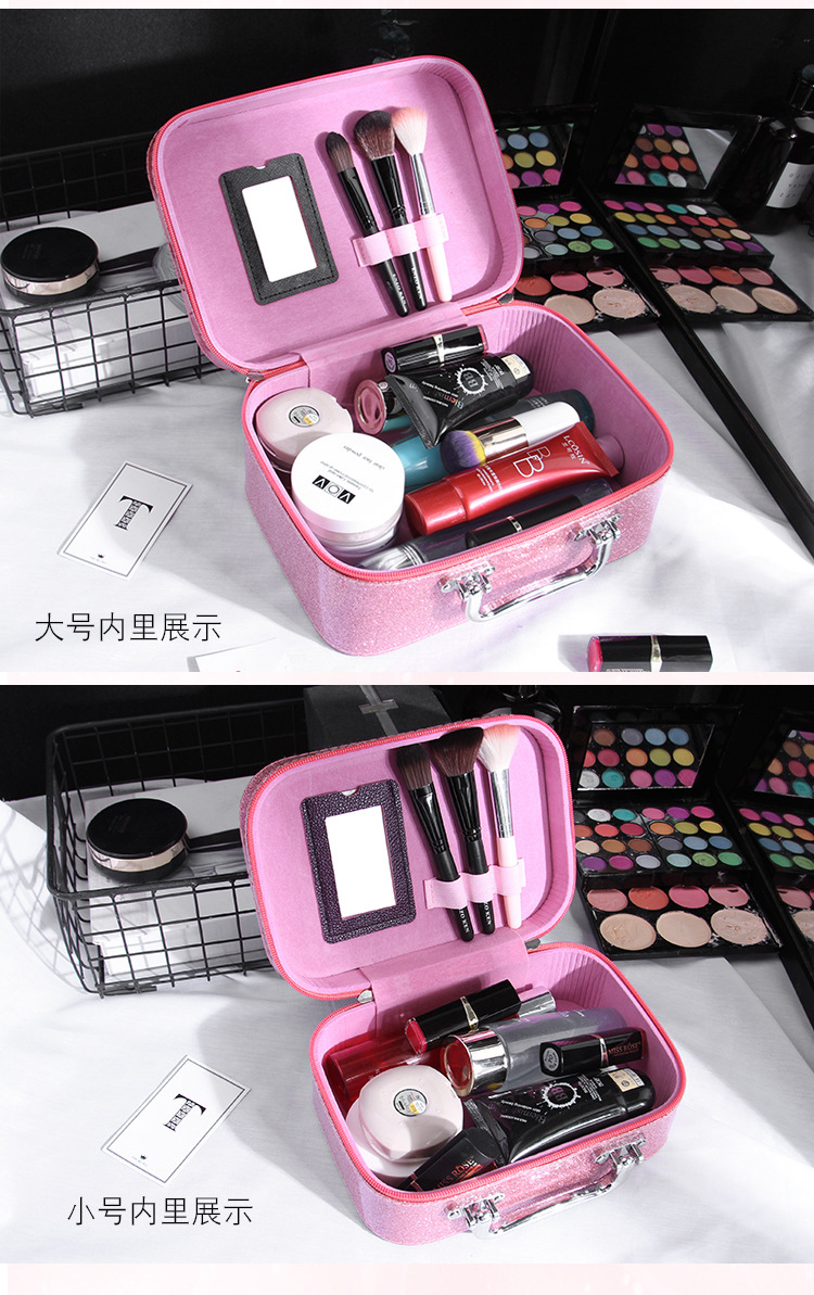 Cross-Border Korean Style Large Capacity Mac Cosmetic Bag PU Leather Portable New Portable Cosmetic Case Travel Storage Bag Customization