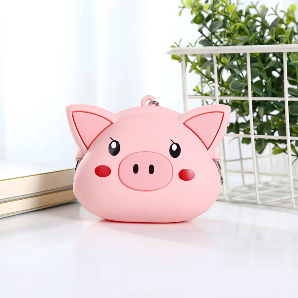 Piggy Silicone Coin Purse Three-Dimensional Student Children Cartoon Small Change Storage Bag New Silicone Coin Bag