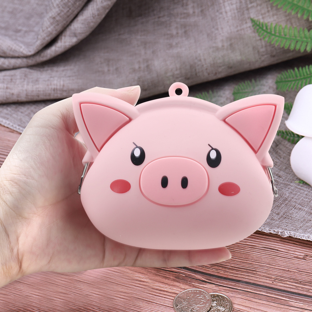Piggy Silicone Coin Purse Three-Dimensional Student Children Cartoon Small Change Storage Bag New Silicone Coin Bag