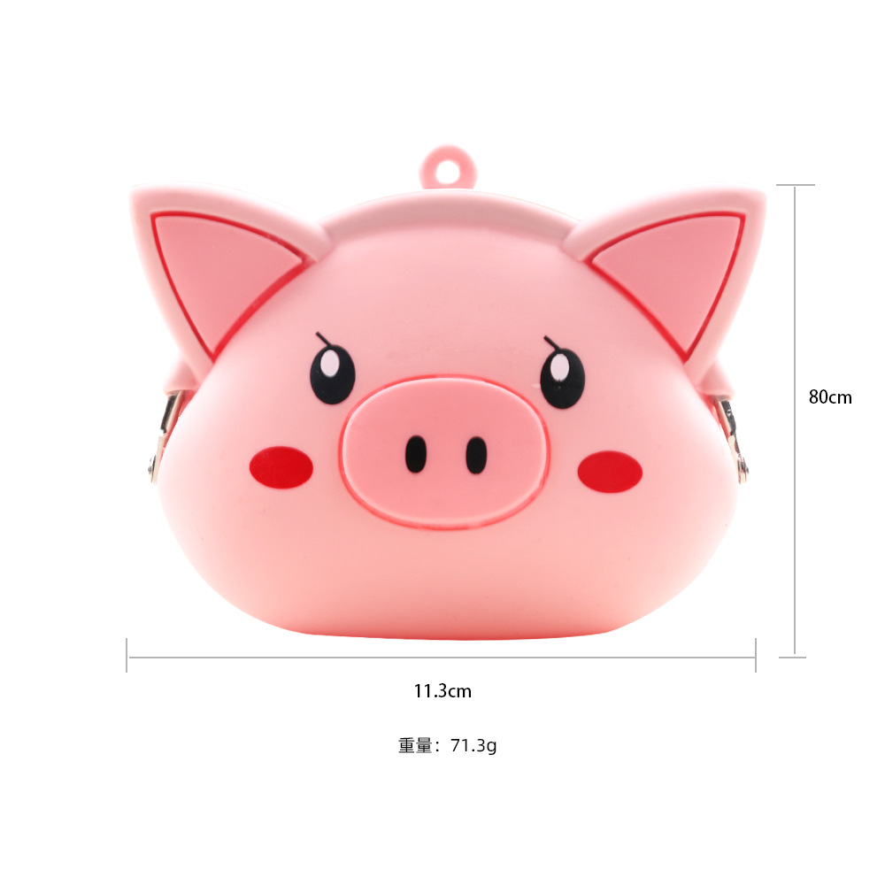 Piggy Silicone Coin Purse Three-Dimensional Student Children Cartoon Small Change Storage Bag New Silicone Coin Bag