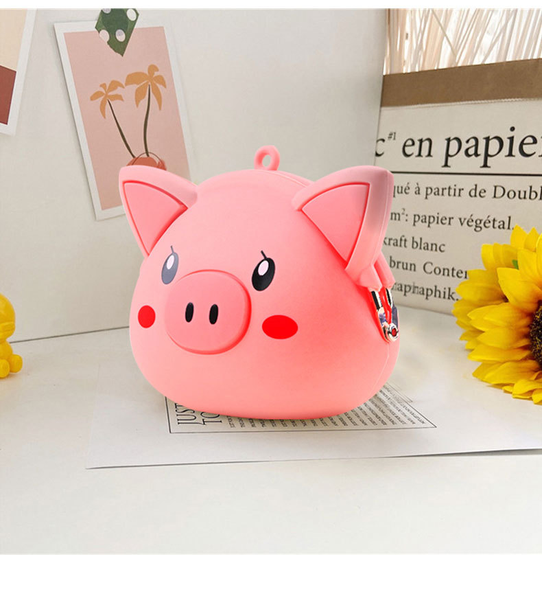 Piggy Silicone Coin Purse Three-Dimensional Student Children Cartoon Small Change Storage Bag New Silicone Coin Bag