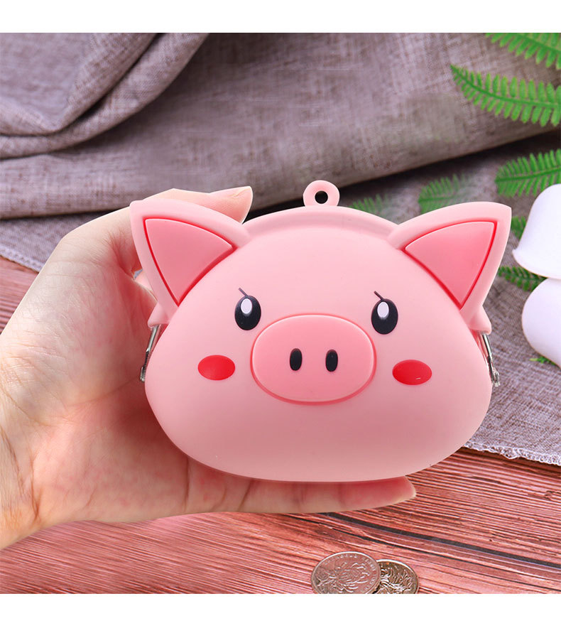 Piggy Silicone Coin Purse Three-Dimensional Student Children Cartoon Small Change Storage Bag New Silicone Coin Bag