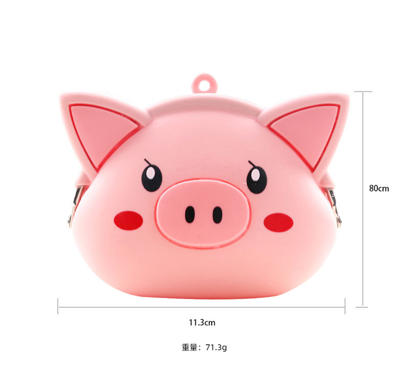 Piggy Silicone Coin Purse Three-Dimensional Student Children Cartoon Small Change Storage Bag New Silicone Coin Bag