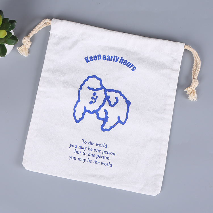 Fashion Cotton Drawstring Pocket Drawstring Drawstring Pouch Canvas Jewelry Storage Bag Printable Logo