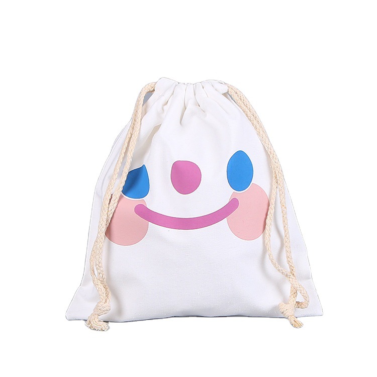 Fashion Cotton Drawstring Pocket Drawstring Drawstring Pouch Canvas Jewelry Storage Bag Printable Logo