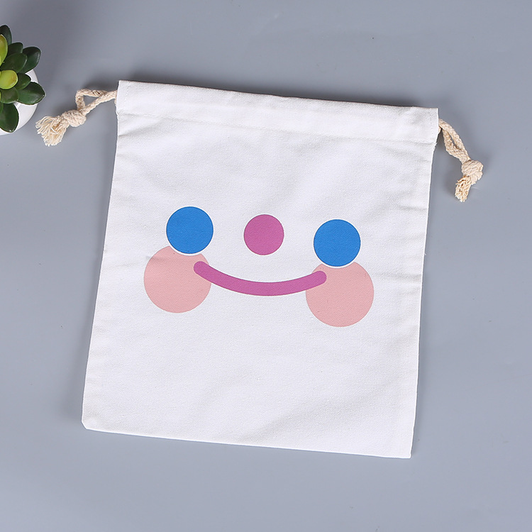 Fashion Cotton Drawstring Pocket Drawstring Drawstring Pouch Canvas Jewelry Storage Bag Printable Logo